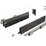 Guide per cassetti Axispro Push Soft Close estrazione totale portata kg.40 con Spondina Nero A mm.86 varie lunghezze | GTV